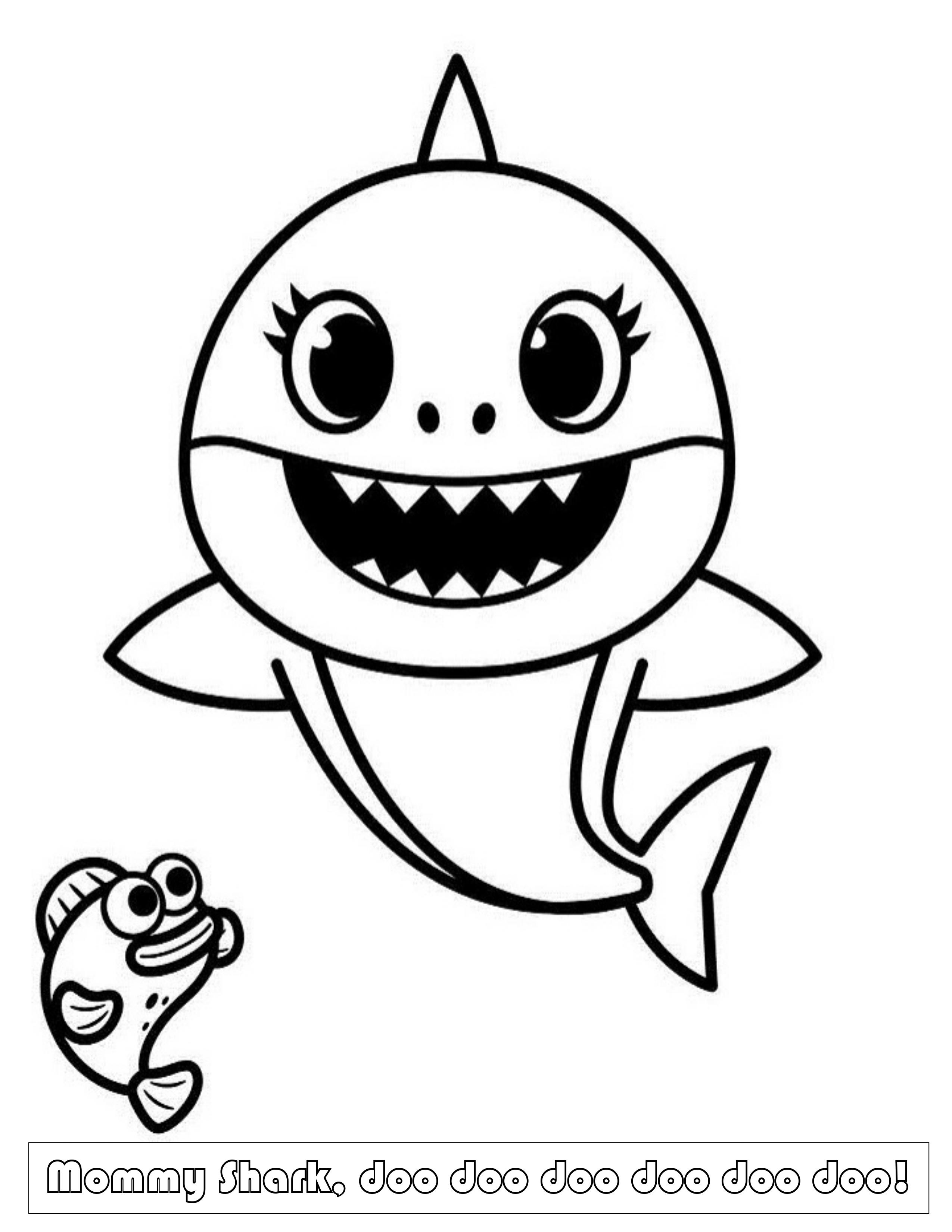 Free Printable Baby Shark Outline